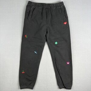 Teddy Fresh Sweatpants Size L Cotton Embroidered Joggers H3H3 30x26 Drawstring